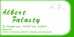 albert palasty business card